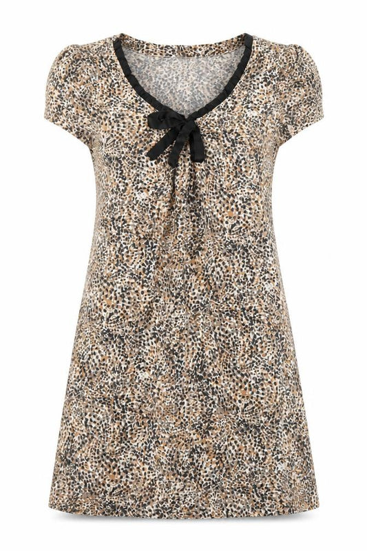 Front view of Limited Collection women’s multicoloured geometric polyester a-line, size UK 8, v-neck