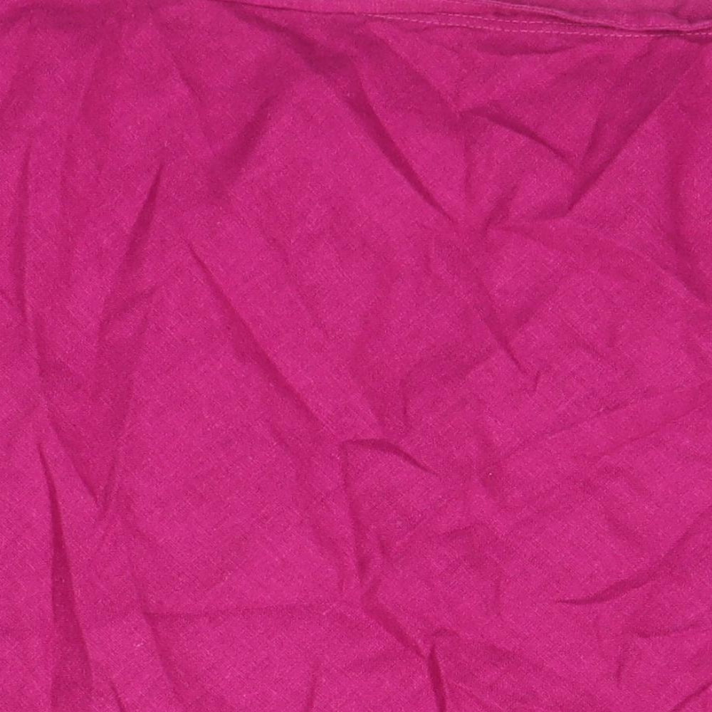 M&S Womens Pink Linen A-Line Skirt Size 16 Zip