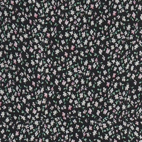 H&M Womens Multicoloured Floral Polyester Blend A-Line Size 10 V-Neck - Side spits