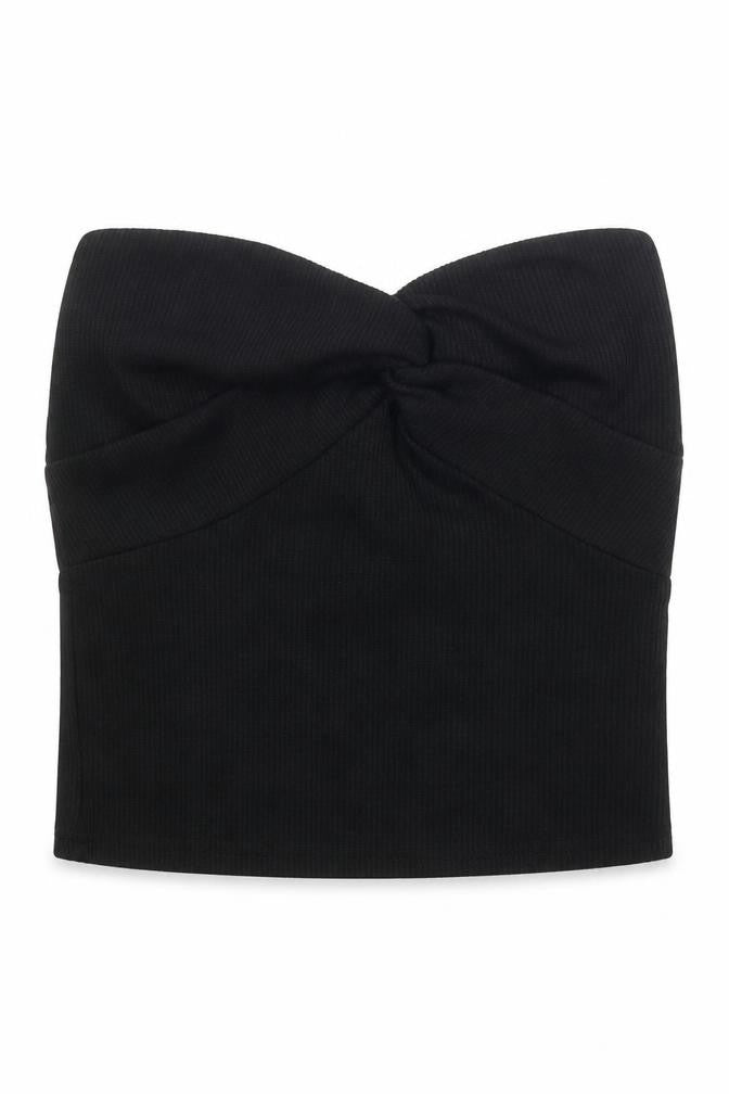 Air Space Womens Black Polyester Blend Cropped T-Shirt Size S Off the Shoulder