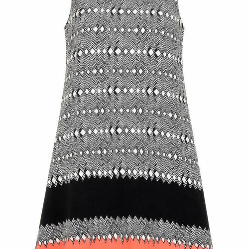 Simply stockshop Womens Multicoloured Geometric Polyester A-Line Size L Boat Neck