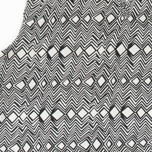 Simply stockshop Womens Multicoloured Geometric Polyester A-Line Size L Boat Neck
