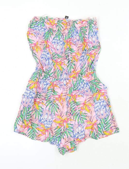 H&M Womens Multicoloured Geometric 100% Viscose Playsuit One-Piece Size 6