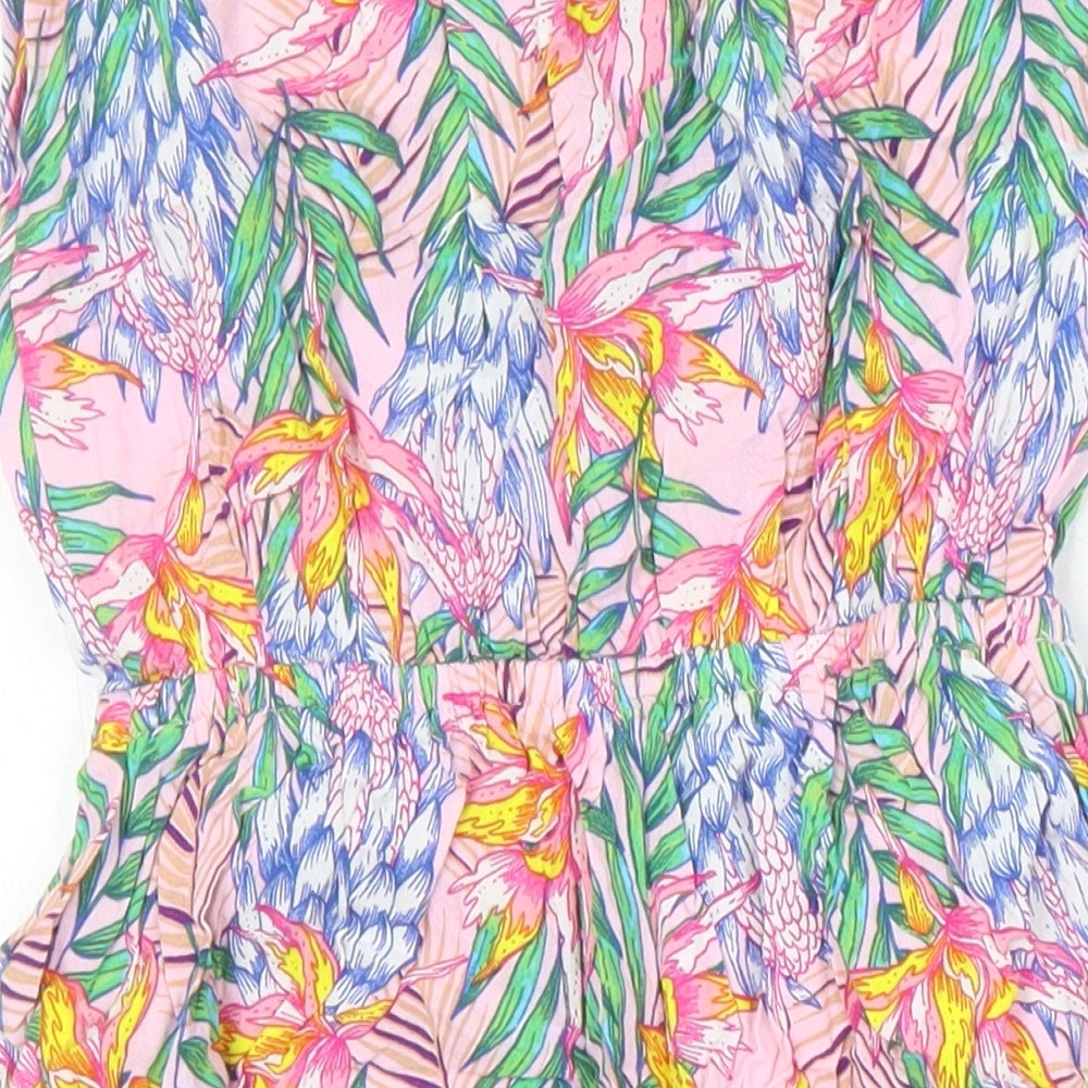 H&M Womens Multicoloured Geometric 100% Viscose Playsuit One-Piece Size 6