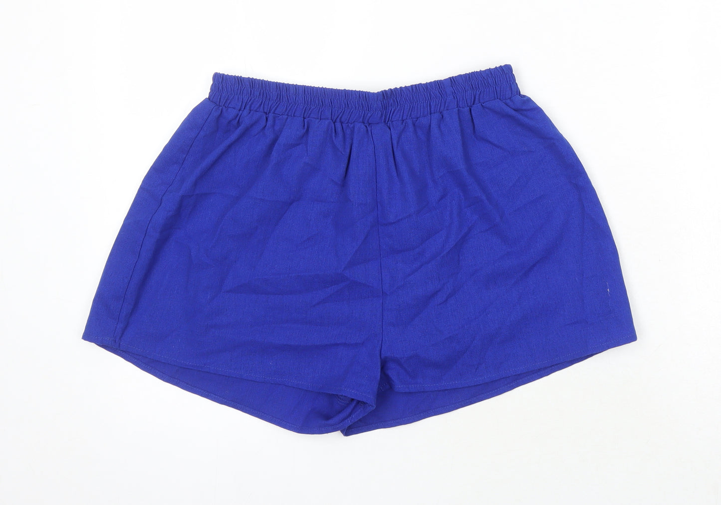 South Beach Womens Blue Houndstooth Polyester Basic Shorts Size 12 Regular - Elasticated Waist