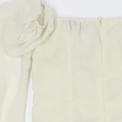 PRETTYLITTLETHING Womens Ivory Polyester Shift Size 4 Square Neck