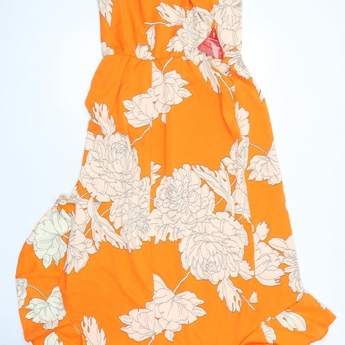 AX Womens Multicoloured Floral Polyester Fit & Flare Size 16 V-Neck