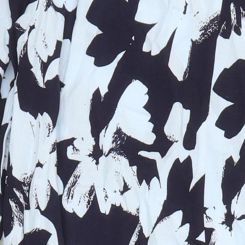Kin Womens Multicoloured Floral Polyester Blend A-Line Size 12 V-Neck