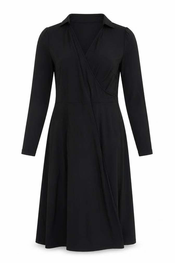 Marks & Spencer Womens Black Polyester Shift Size 12 V-Neck
