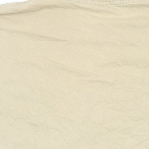 Shok Womens Beige 100% Cotton Basic T-Shirt Size L Round Neck