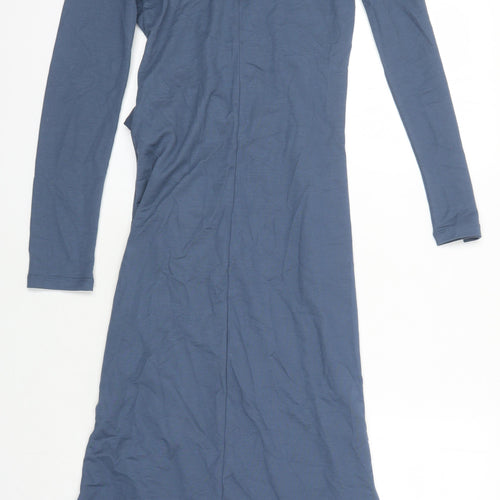 M&S Womens Blue Modal A-Line Size 6 Round Neck