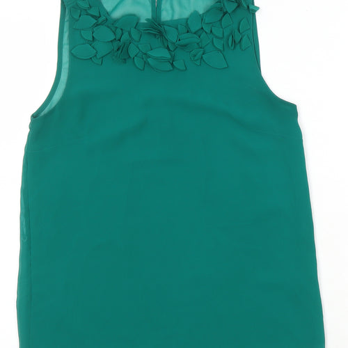 Oasis Womens Green Polyester Tunic Blouse Size 8 Boat Neck