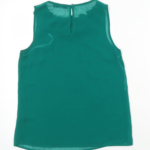 Oasis Womens Green Polyester Tunic Blouse Size 8 Boat Neck
