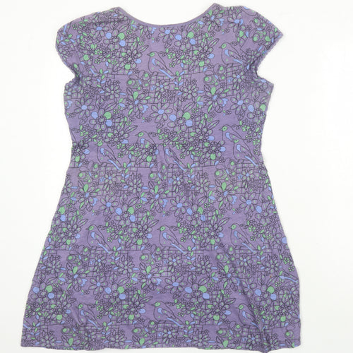 White Stuff Womens Multicoloured Floral 100% Cotton Tunic Blouse Size 14 Scoop Neck