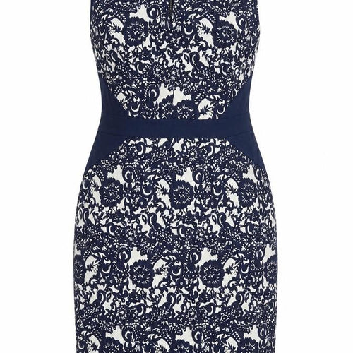 Phase Eight Womens Multicoloured Fair Isle Polyester Pencil Dress Size 14 Boat Neck Zip