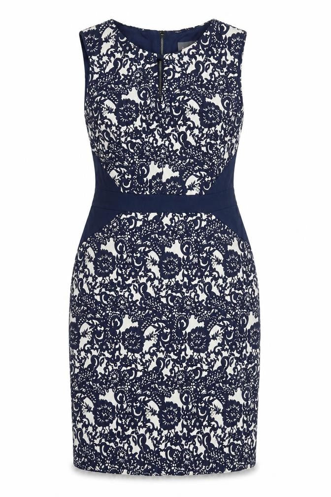 Phase Eight Womens Multicoloured Fair Isle Polyester Pencil Dress Size 14 Boat Neck Zip