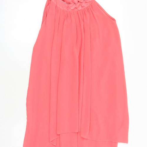 River Island Womens Orange Herringbone Polyester Shift Size 10 Boat Neck