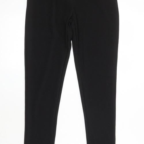 Zara Womens Black Polyester Jogger Trousers Size L L28 in Extra-Slim