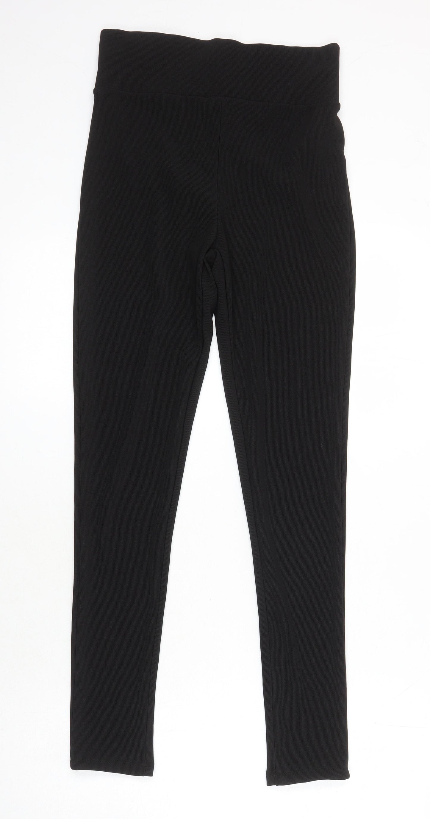 Zara Womens Black Polyester Jogger Trousers Size L L28 in Extra-Slim