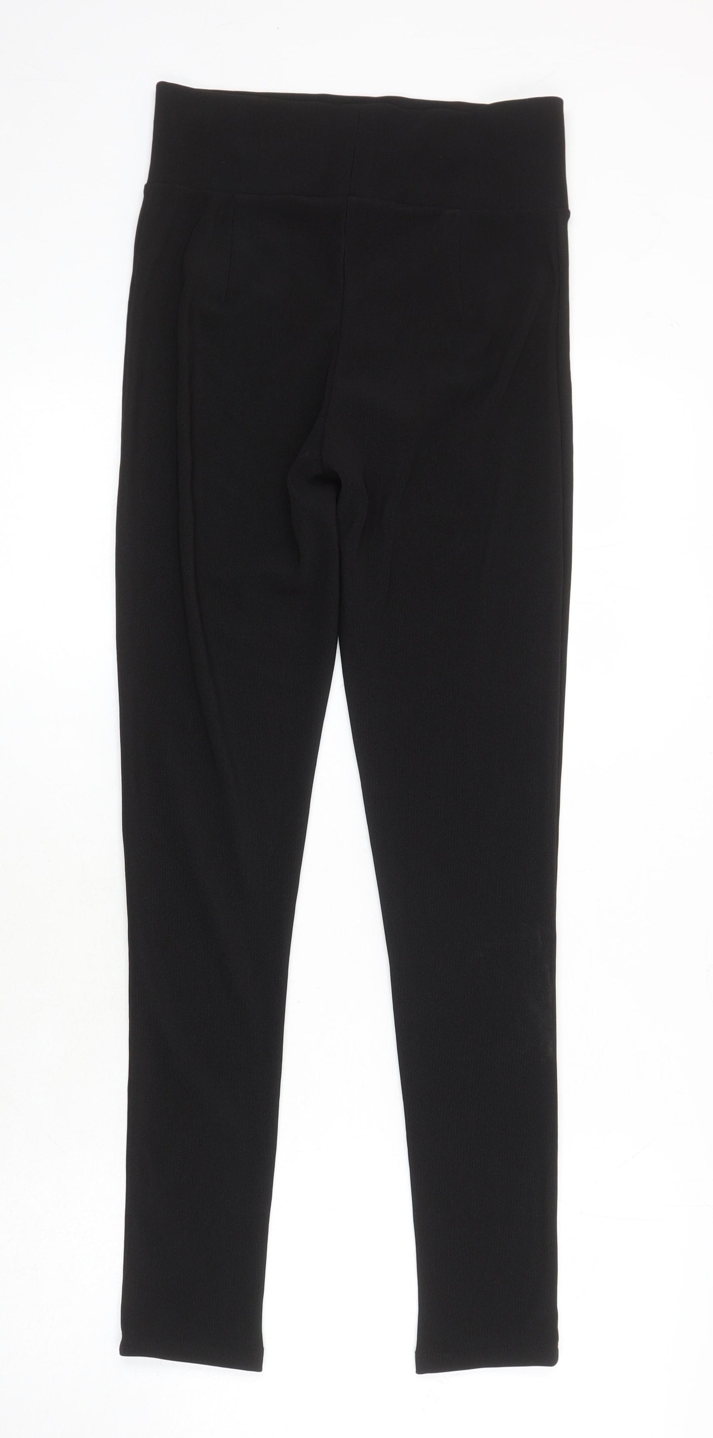 Zara Womens Black Polyester Jogger Trousers Size L L28 in Extra-Slim