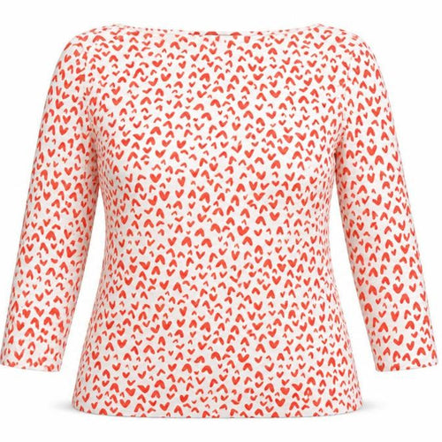 M&S Womens Multicoloured Geometric Cotton Jersey Blouse Size 10 Boat Neck