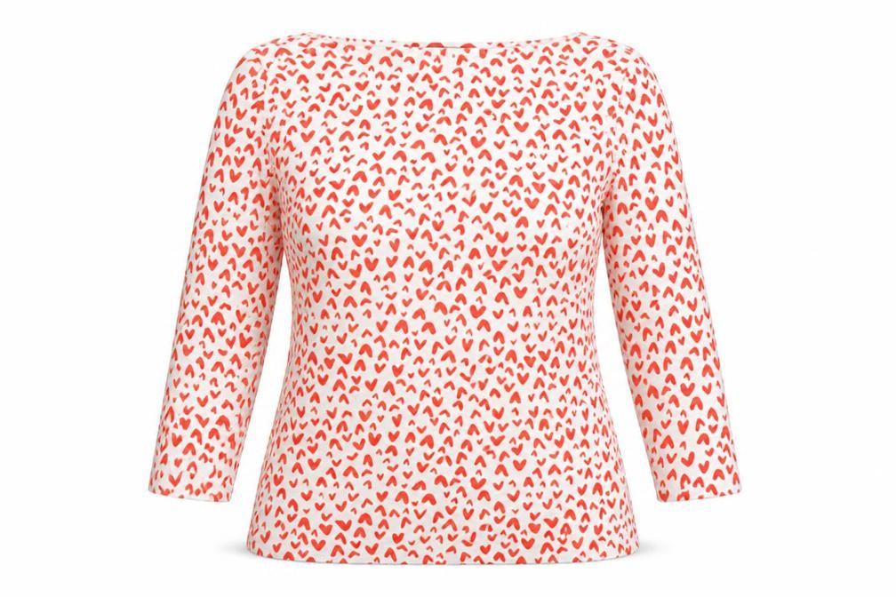 M&S Womens Multicoloured Geometric Cotton Jersey Blouse Size 10 Boat Neck