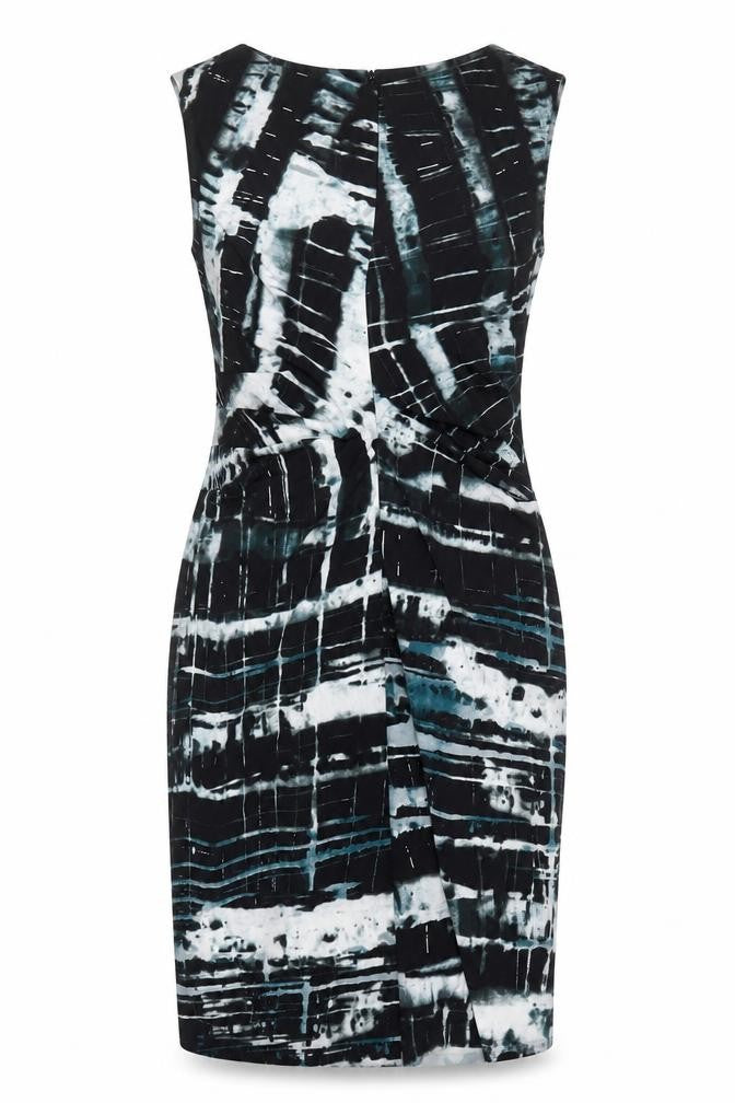 Marc New York Womens Multicoloured Geometric Polyester Pencil Dress Size L V-Neck