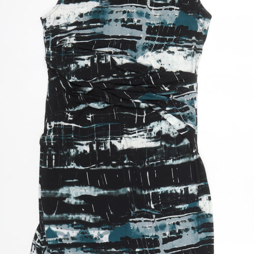 Marc New York Womens Multicoloured Geometric Polyester Pencil Dress Size L V-Neck