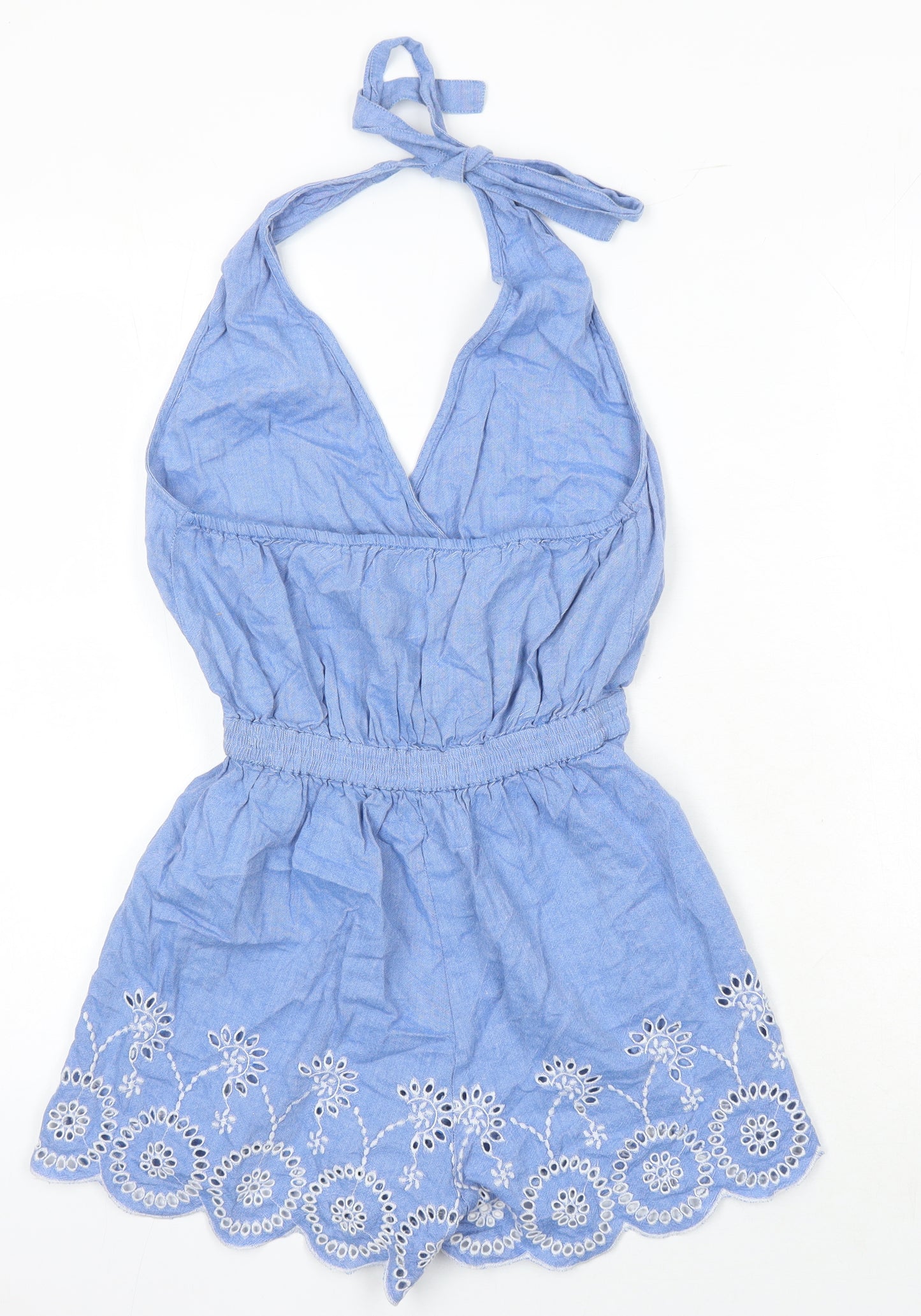 DP Beach Womens Blue Ikat 100% Cotton Playsuit One-Piece Size M