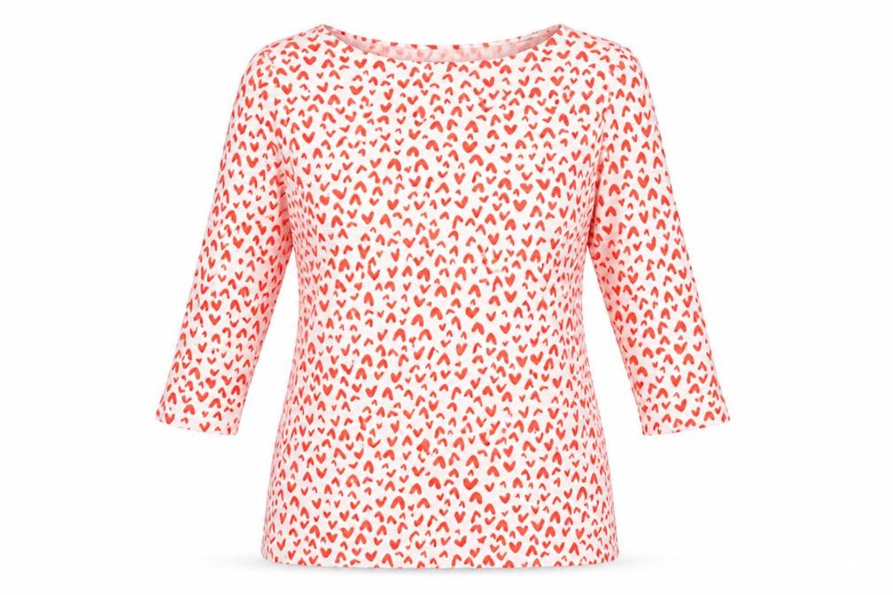 M&S Womens Multicoloured Geometric Chlorofibre Jersey Blouse Size 10 Round Neck