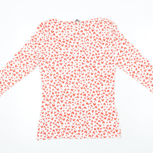 M&S Womens Multicoloured Geometric Chlorofibre Jersey Blouse Size 10 Round Neck