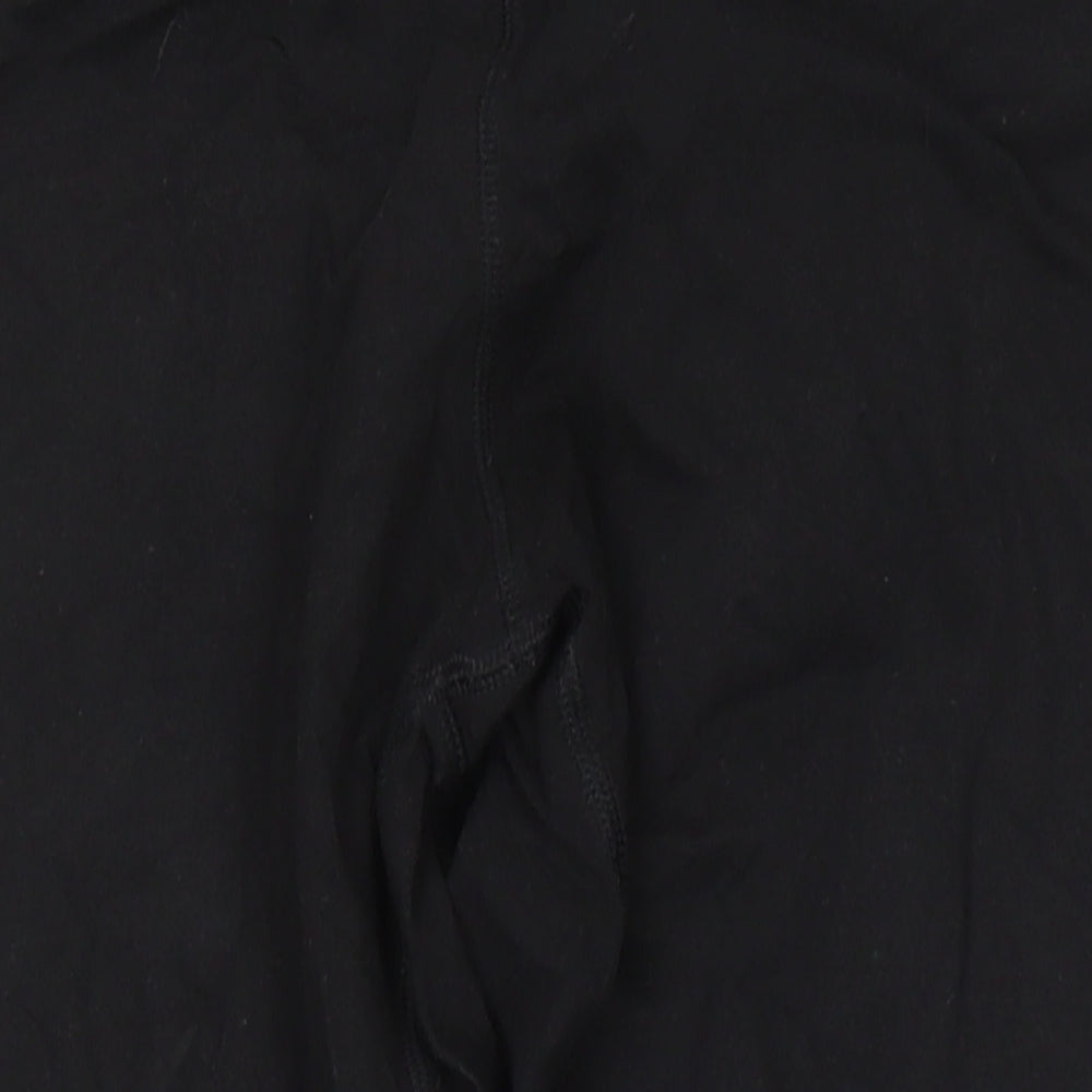 M&S Womens Black Cotton Jogger Trousers Size 14 L23 in Regular