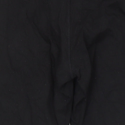 M&S Womens Black Cotton Jogger Trousers Size 14 L23 in Regular