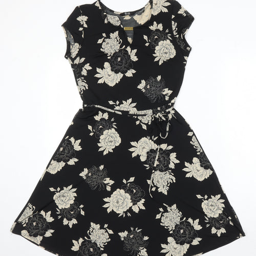 KD London Womens Multicoloured Floral Polyester A-Line Size 10 Scoop Neck