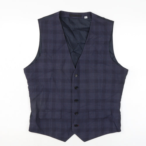 Burton Mens Blue Jacket Waistcoat Size M Button
