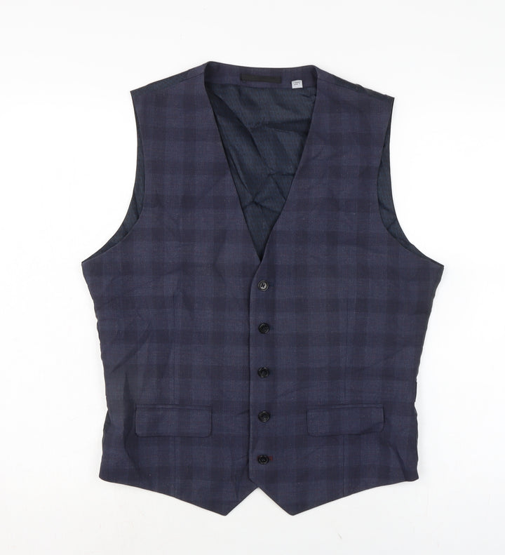 Burton Mens Blue Jacket Waistcoat Size M Button
