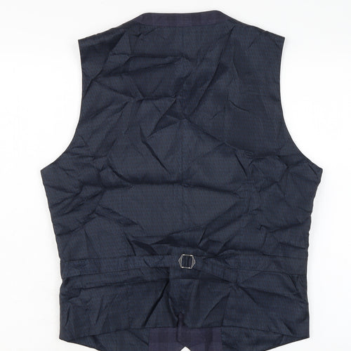 Burton Mens Blue Jacket Waistcoat Size M Button