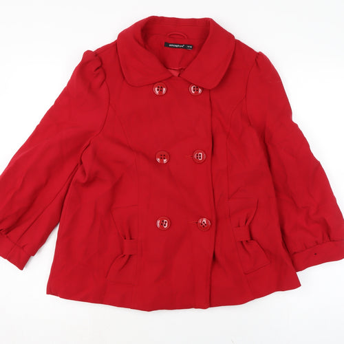 Atmosphere Womens Red Jacket Size 14 Button