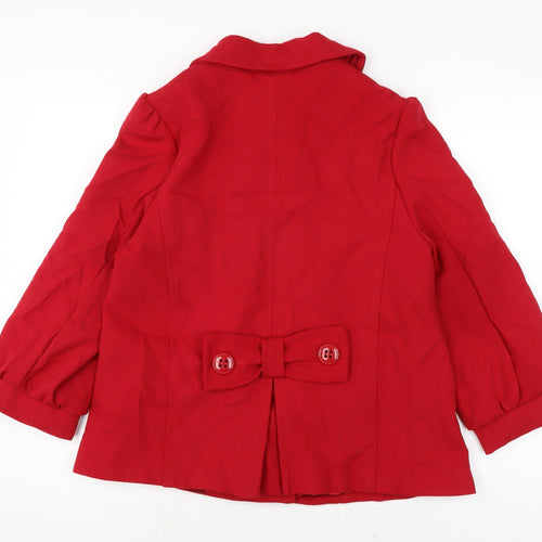 Atmosphere Womens Red Jacket Size 14 Button