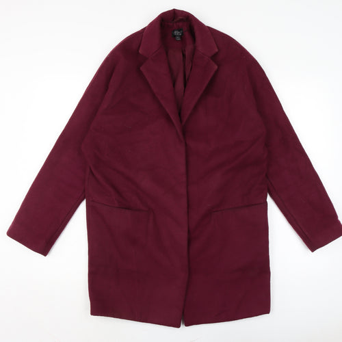 Topshop Womens Purple Overcoat Coat Size 10 Button