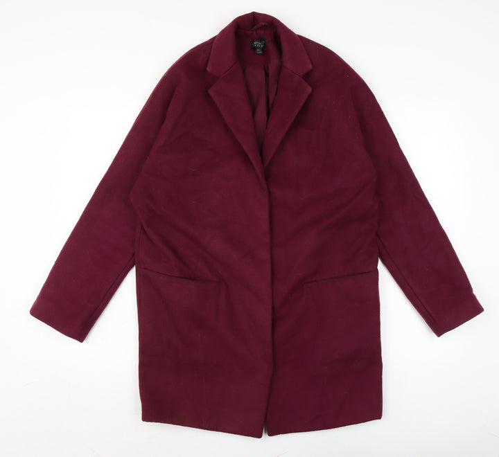 Topshop Womens Purple Overcoat Coat Size 10 Button