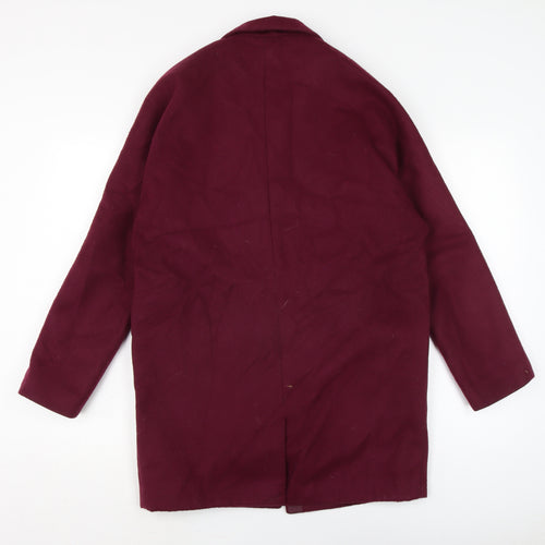 Topshop Womens Purple Overcoat Coat Size 10 Button