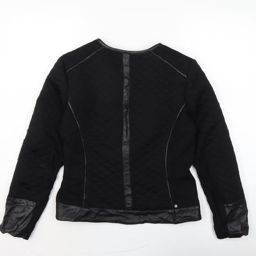 Miss Captain Womens Black Biker Jacket Size 10 Zip
