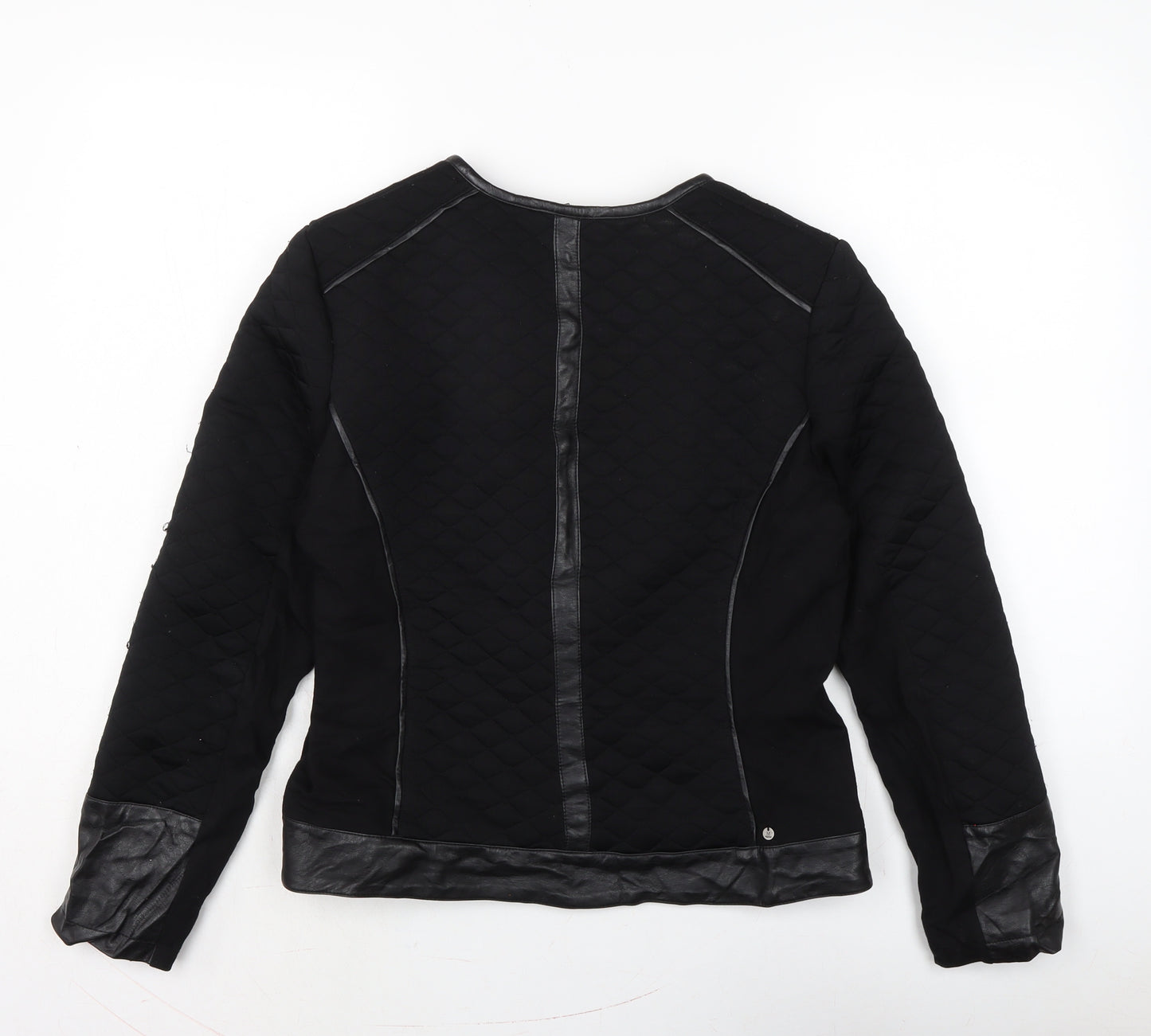 Miss Captain Womens Black Biker Jacket Size 10 Zip