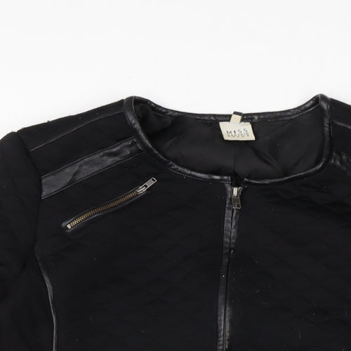 Miss Captain Womens Black Biker Jacket Size 10 Zip