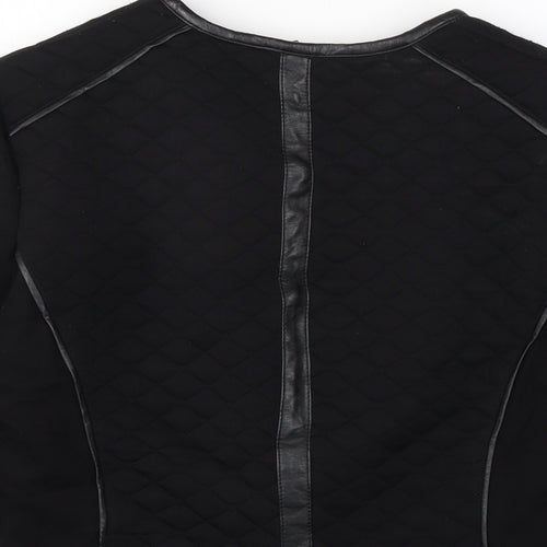 Miss Captain Womens Black Biker Jacket Size 10 Zip