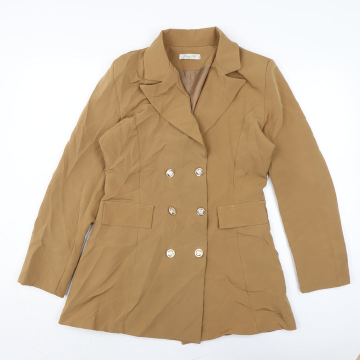 Lucy H Womens Brown Jacket Size M Button