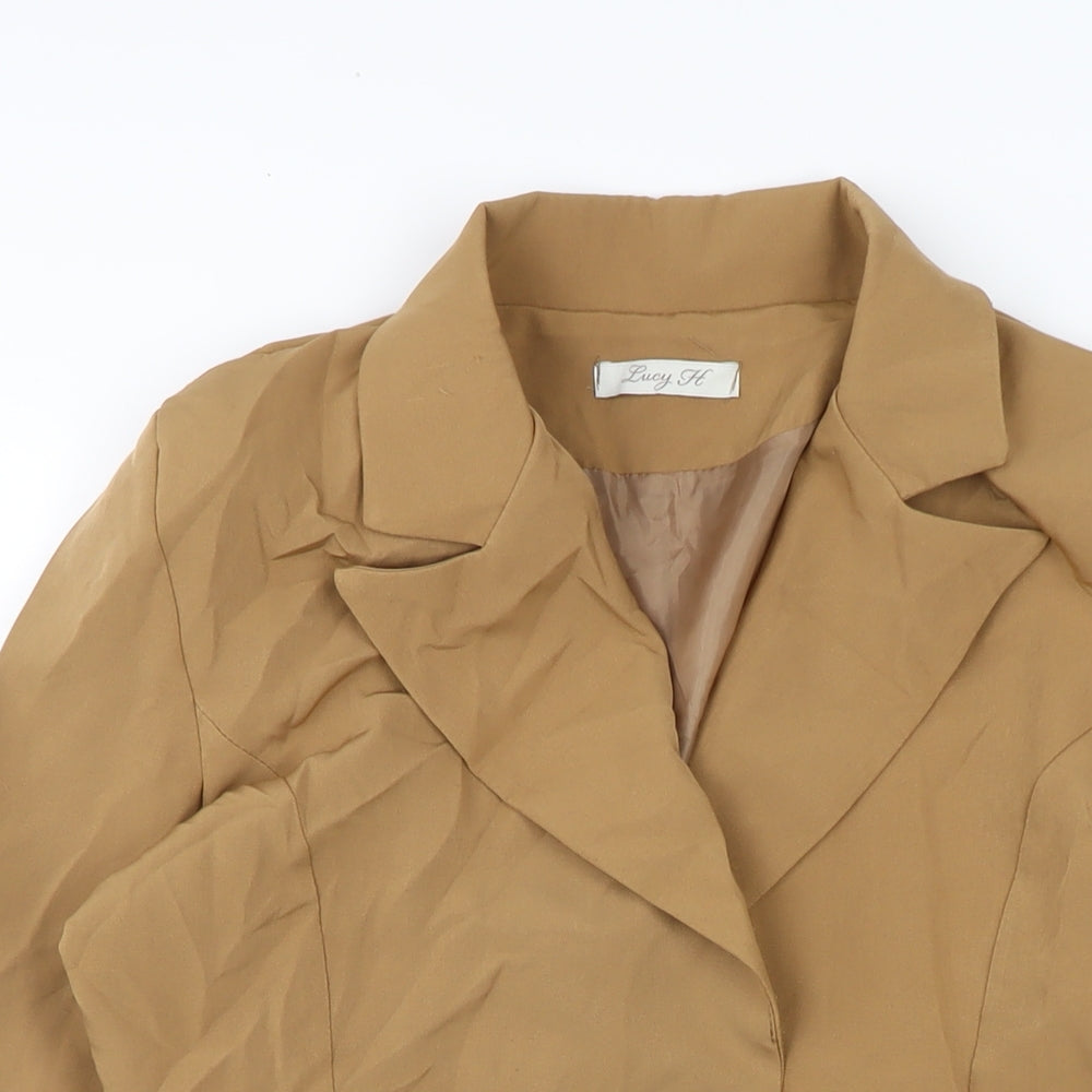 Lucy H Womens Brown Jacket Size M Button