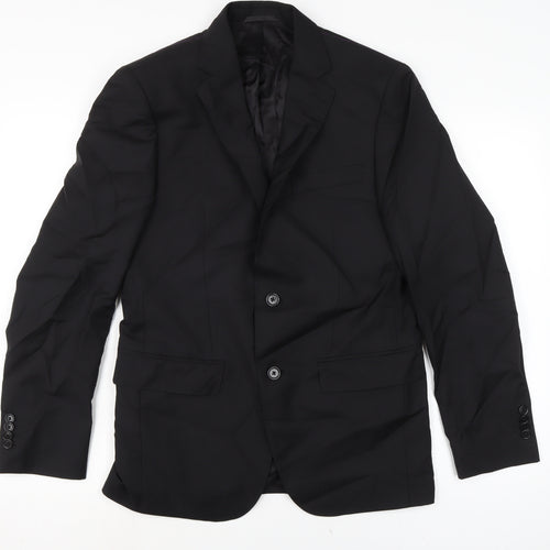 Flannels Mens Black Jacket Size 40 Button