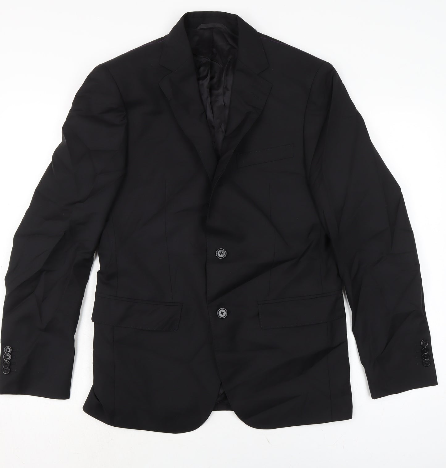 Flannels Mens Black Jacket Size 40 Button